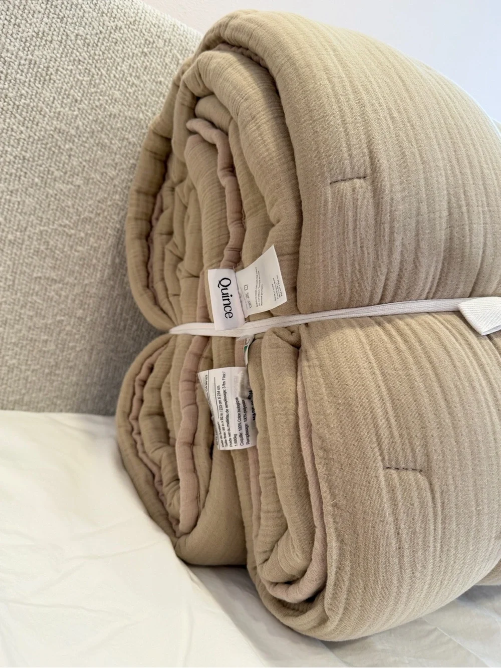 Quince Organic Airy Gauze Dream Quilt Set Full/Queen Dune